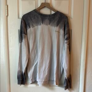Urban Outfitters iets frans... White and Grey Dip Dyed Long Sleeve T-Shirt small